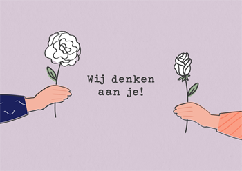 Flower greeting card we are thinking of you
