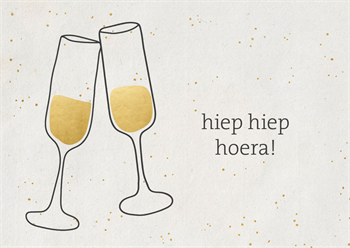 Hiep hiep hoera goud