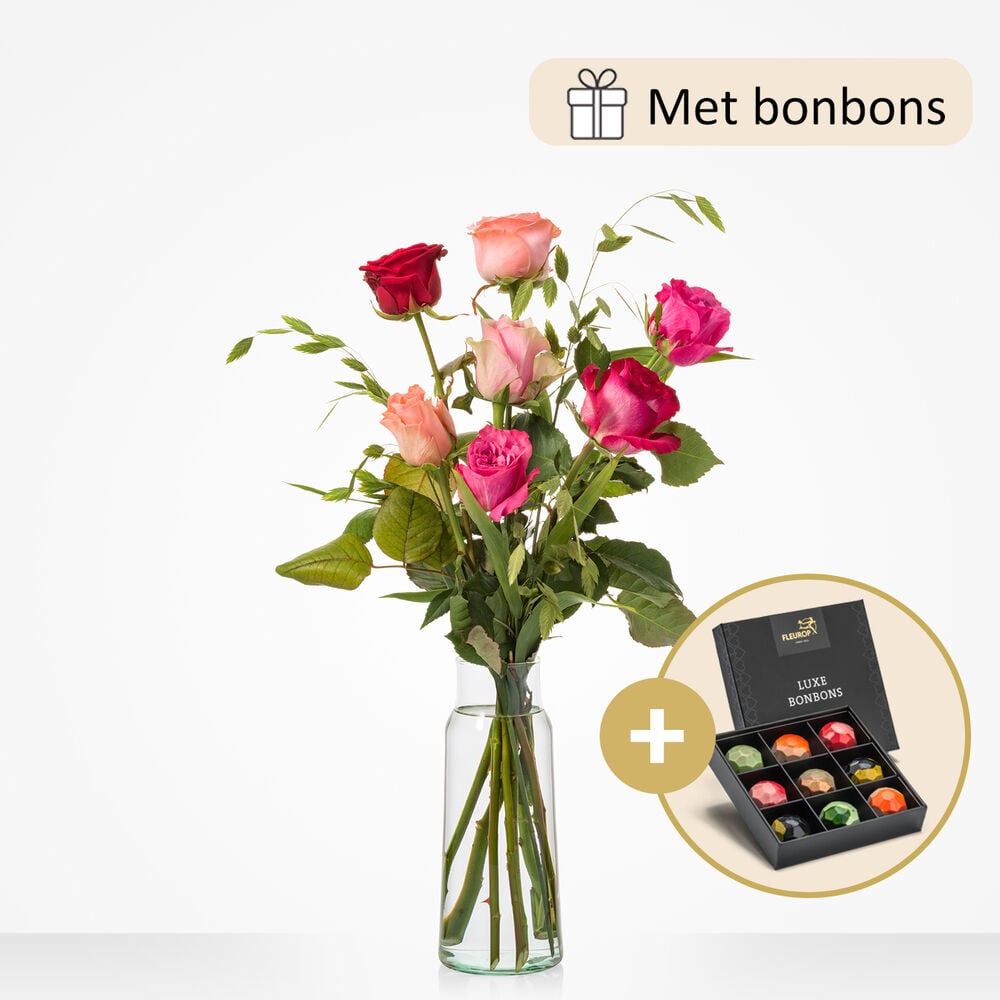 Zoete verrassing boeket (cadeauset met chocolade)