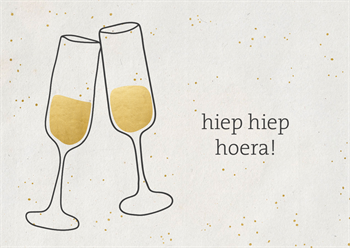 Golden greeting card hip hip hooray