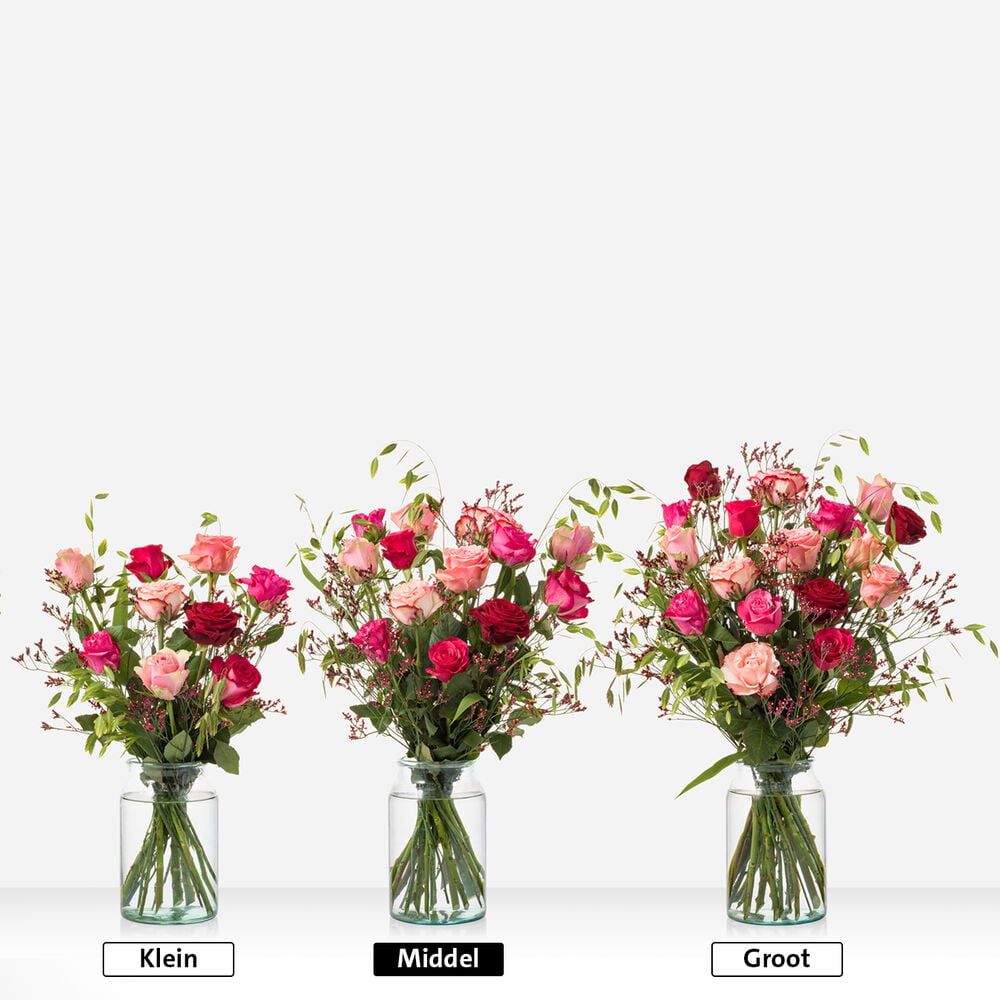 Liefdevolle rozen boeket