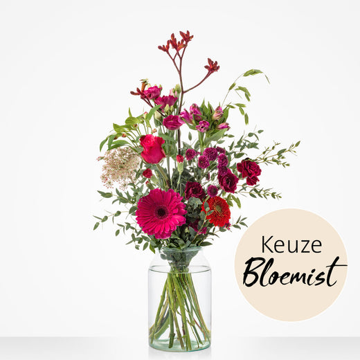 Rood plukboeket - Keuze bloemist