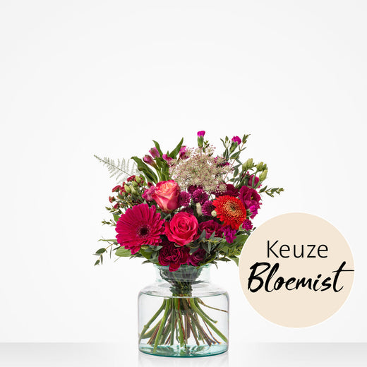 Rood rond boeket - Keuze bloemist