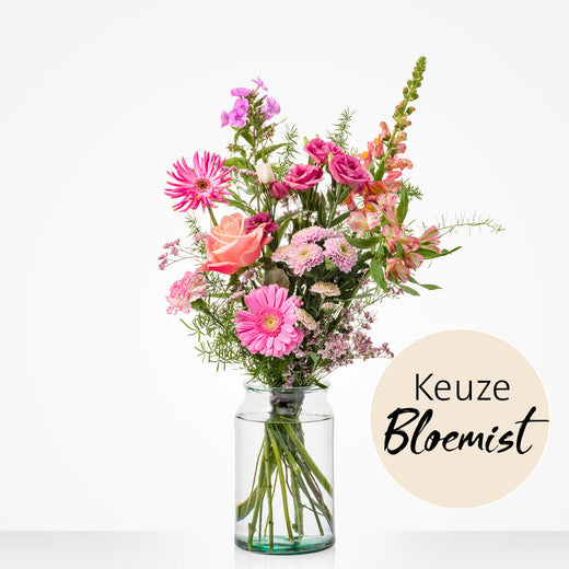 Roze plukboeket - Keuze bloemist