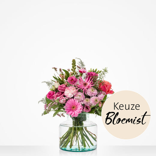 Roze rond boeket - Keuze bloemist